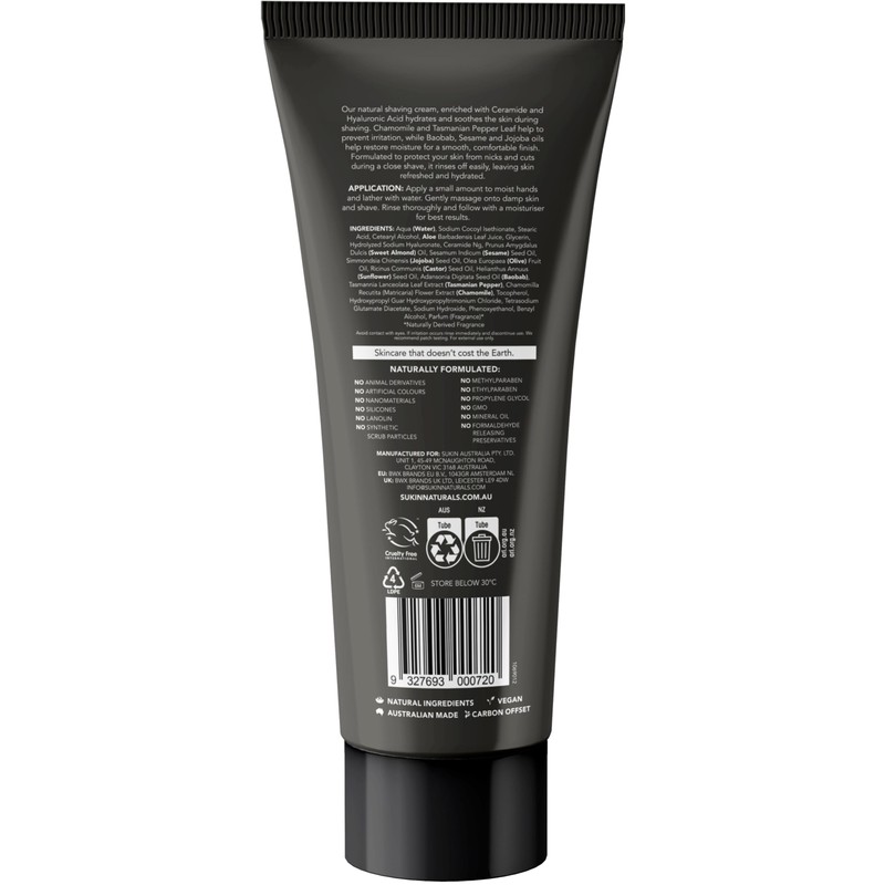 Sukin Men's Shaving Cream 200 ml