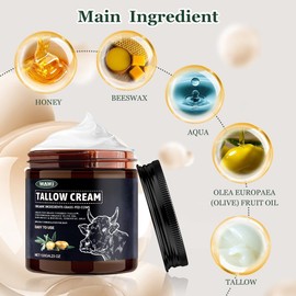 WAWJ® Organic Beef Tallow Skin Care Cream, Beef Tallow Organic Skincare, Beef Tallow Balm, Moisturising Cream for Face and Body, Keeps Skin Elastic