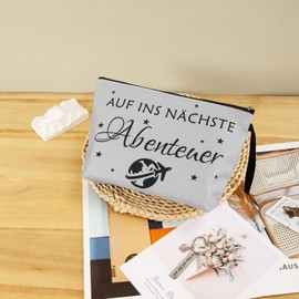 Travel Toiletry Bag Small Gifts - Leaving Gift Colleague with Guardian Angel Keyring & Cosmetic Bag, Gifts for Travelers, Travel Gift for Colleagues, Friends, black