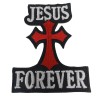 Unbranded Jesus Forever Cross Embroidered Iron-On Patch 3.25"x2.5" r Jackets