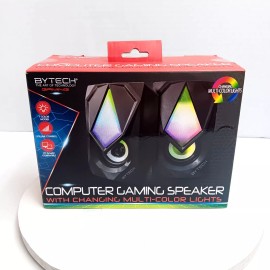 Bytech Computer Gaming Speakers With Changing Multi-Color Lights PC MAC Compatib