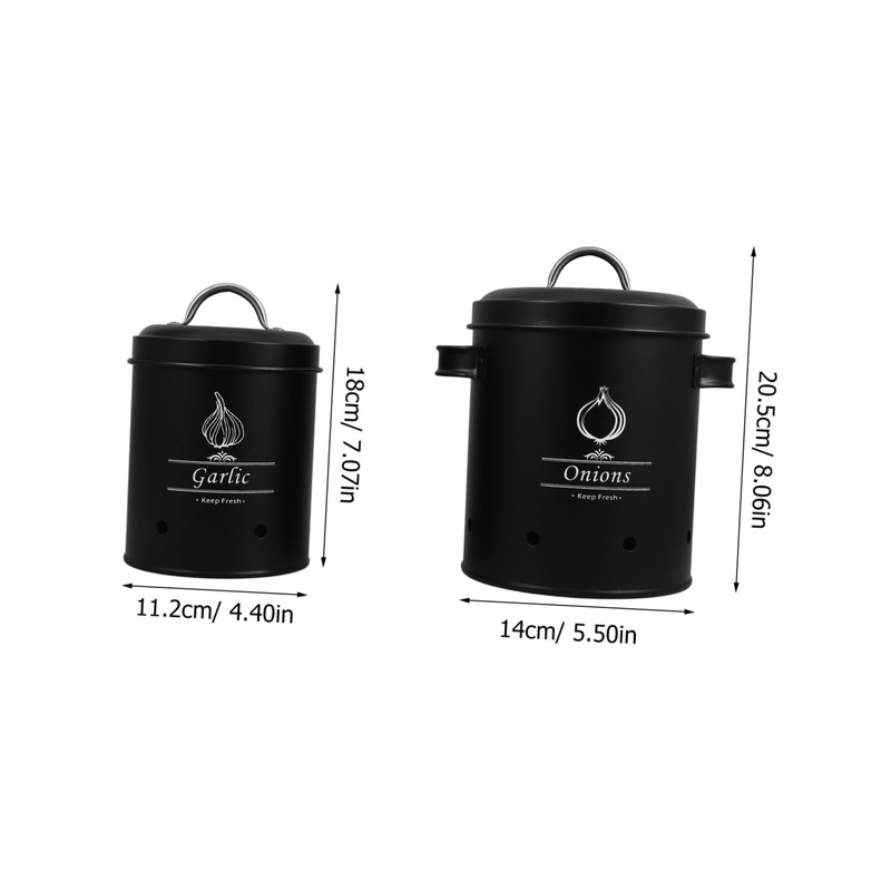 Ciieeo 2pcs Vegetable Storage Tins Lightblocking Onion and Potato Canisters