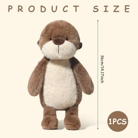 Otter Plush Toy, 36 cm Kawaii Soft Toy, Sea Otter Cushion Doll, Plush Toy for Children, Girls, Boys, Birthday Gift, Cuddly Toys
