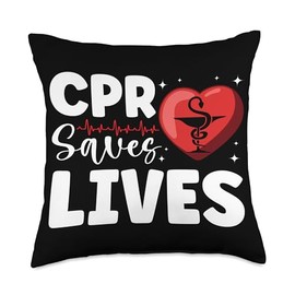 EMT Training CPR First Aid Trainer CPR Instructor Throw Pillow