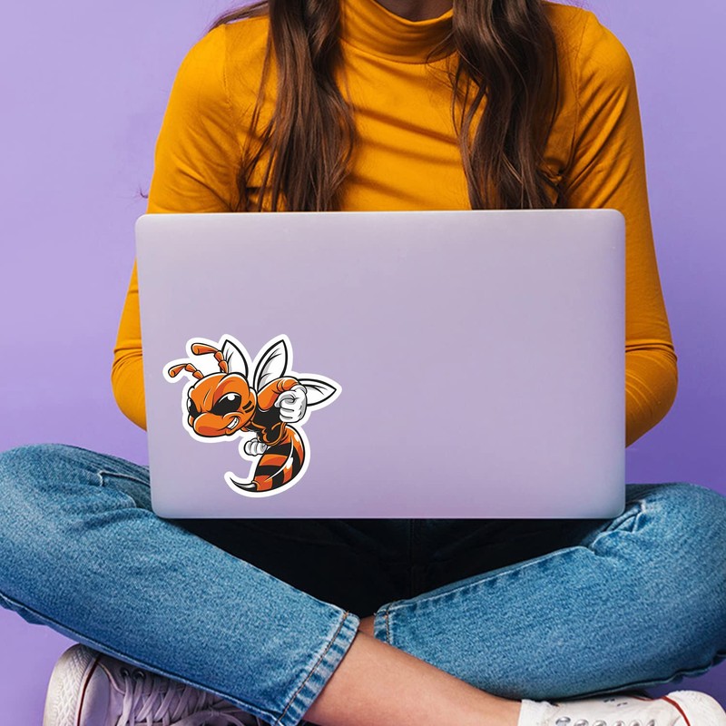 2 x 10cm Angry Wasp Vinyl Stickers - Hornet Bee