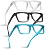 AQWANO 3 Pack Reading Glasses 1.75 Men Blue Light Blocking,