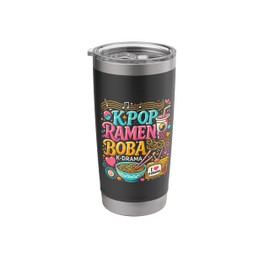 Kawaii K-Pop Ramen Noodles Boba K-Drama Kpop Lovers Fans Stainless Steel Insulated Tumbler