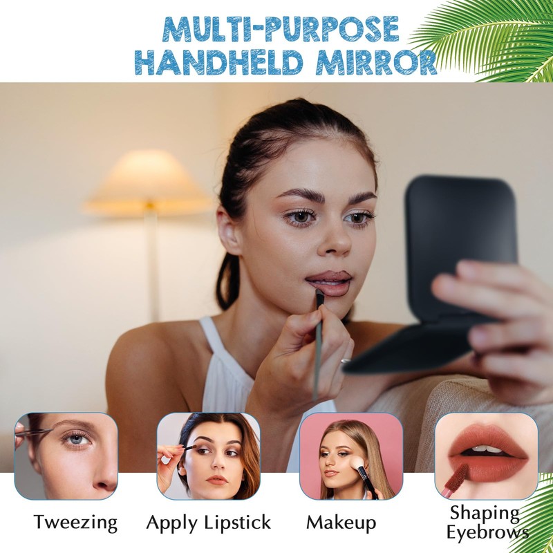 Geetery Travel Compact Magnifying Mirror with Tweezers, 1X/15X Magnification, 3.35''