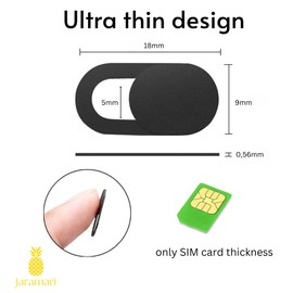 jaramari 5 x Ultra Thin Webcam Cover – Portable Camera Cover for Computers, PCs, Mobiles, Tablets – Webcam Cover – Accessory to Cover the Camera and Protect Privacy