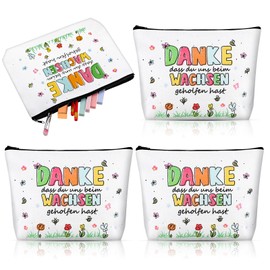 Otuuz Nursery Leaving Gift Teacher Canvas Makeup Bags with Thank You Words White Zip Pencil Case for Teacher Thank You Gifts for Educator Teacher, As shown in the picture, cute