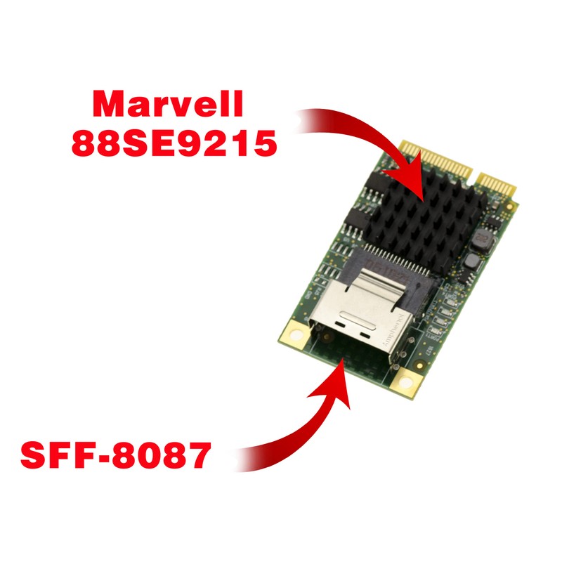KALEA-INFORMATIQUE Mini PCI Express MiniPCIE Controller Card 4 Port SATA