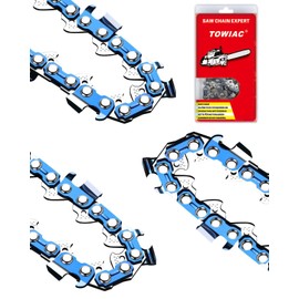 8 Inch Chainsaw Chain 3 Pack,050" Gauge, 3/8" Low Profile Pitch, 33 Drive Links Pole Saw Chain,Compatible with Portland, Greenworks, Kobalt, Remington and More,S33