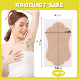 Armpit sweat pads, 30 Pcs Ultra-Thin Invisible underarm sweat pads, Disposable sweat pads under arm for Men Women