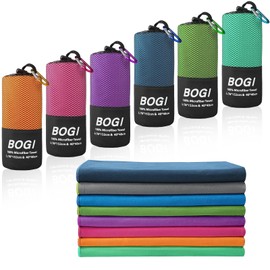 BOGI Microfibre Travel Towel,Quick Dry Towel,Soft Lightweight Gym Towel,Super Absorbent & Ultra Compact Camping Towel for Beach Sports Swimming Gym Yoga Camping Hiking (L:152cmx76cm+40cmx40cm-Blue)