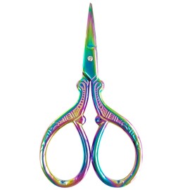 Jaasuee 3.57 Inch Mini Rainbow Scissors, Sharp Stainless Steel Embroidery and Crafting Scissors for Sewing, Needlework, and DIY Projects, J5065