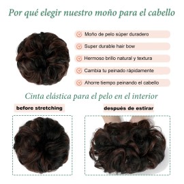 Extensiones De Moño Pelo Desordenado Postizo Moño, 2 Piezas