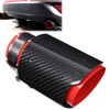 Universal Exhaust Tip Tail Throat Glossy Carbon Fiber Red Pipe
