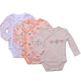 Newborn Clothes Baby Kimono Side Snap Onesies Girl Long Sleeve Bodysuit Nb Pink