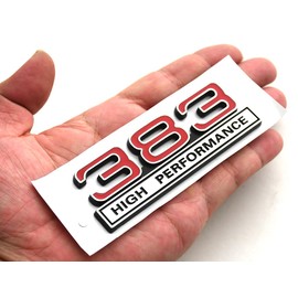 383 6.2 L emblemas de motor de alto rendimiento, calcomanías 3D, calcomanías para coches, camiones (rojo chapado en cromo)