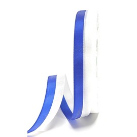National Ribbon 25 m x 15 mm Blue Navy Blue White Club Band Order Band Fan Band Decorative Ribbon