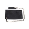 MARSHAL Genuine Leather Plain Biker Chain Wallet Black #746SM