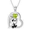 BETHZA Koala/Pig/Panda/Frog/Giraffe/Cow Necklace Gifts Sterling Silver Natural Gemstone Peridot Pendant