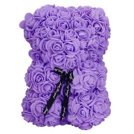 22cm Rose Shaped Bear Valentine's Day Artificial Flower Bear Romantic Christmas Gift for Wife Lover
