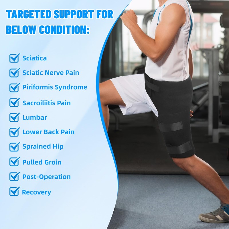 atnayo Hip Support for Women Men, Adjustable Compression Wrap Hip