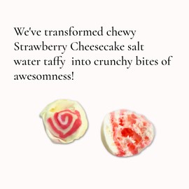 Freeze Dried STRAWBERRY CHEESECAKE Salt Water Taffy Candy - 2 oz bag - Shipped in a Box