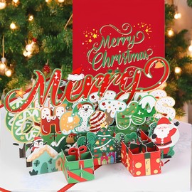 MZSX Christmas 3D Greeting Cards, 15 * 20cm, Christmas Gifts Cards for Friends, Family Christmas Party Gift Cards Decorations, for Winter Christmas Season, Holiday Cards, Gifts Cards, Kids, Women