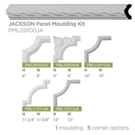 Ekena Millwork Jackson French Ribbon PML01X00JA Panel Moulding, 1 5/8"H x 3/4"P x 94 1/2"L, Factory Primed