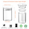 ZENS Glass Canisters Jar with Lid, Airtight Sealed 15 Fluid
