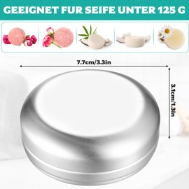 Tenbrachian 2 Pcs Travel Soap Cases, 100 ML Aluminum Soap Box, Soap Travel Case, Metal Soap Box, Travel Soap Container, Leakproof Soap Dish Holder, Soap Tin with Draining & Lid(Round)