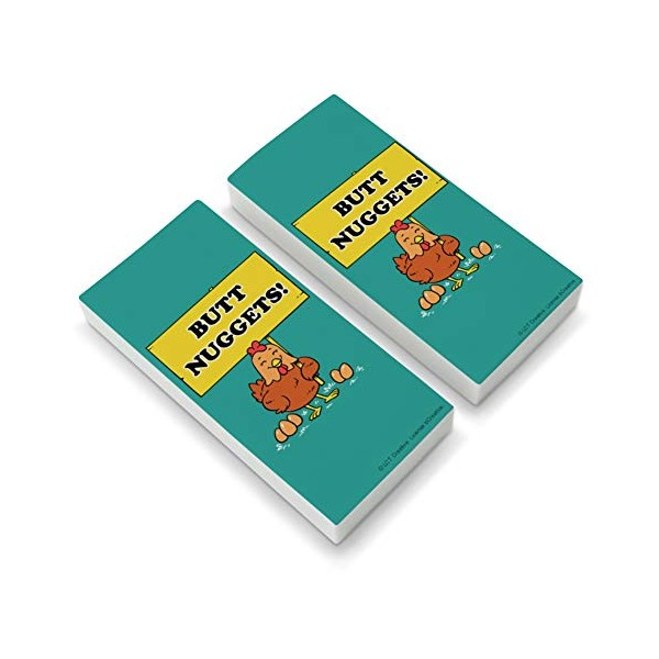 Butt Nuggets Chicken Eggs Funny Humor Eraser Set of 2