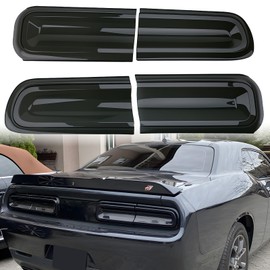TRSCJXN for Challenger Smoked Tail Light Covers Rear Light Guards Exterior Accessories for Dodge Challenger 2015-2024 Taillight Covers Rear Guard Trim Kit Exterior Frame (Smoke Black 4Pcs)