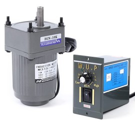Eapmic 110V AC Gear Motor with Speed Controller, Variable Speed Gear Motor Single-Phase High Torque Adjustable Gear Reduction Motor 0-125RPM 15W 10K(Reduction Ratio 1:10)
