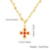 GZQ Red Gemstones Cross Necklaces for Women Trendy Cross Charm