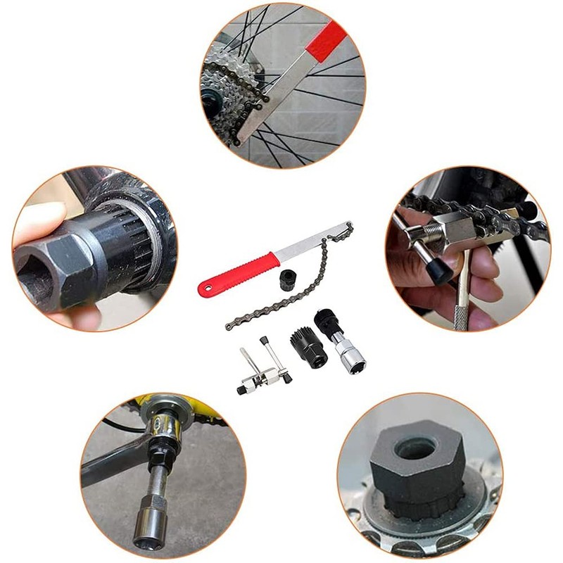 All-Pie Bicycle Cassette Removal Tool Set, Chain Whip Bicycle Repair