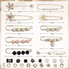 32 Pcs Pearl Brooch Safety Pins for Clothes Dress Jeans