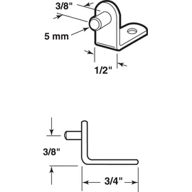Prime-Line U 10171 Shelf Support Peg, 5mm, Steel, Nickel Plated (8 Pack)