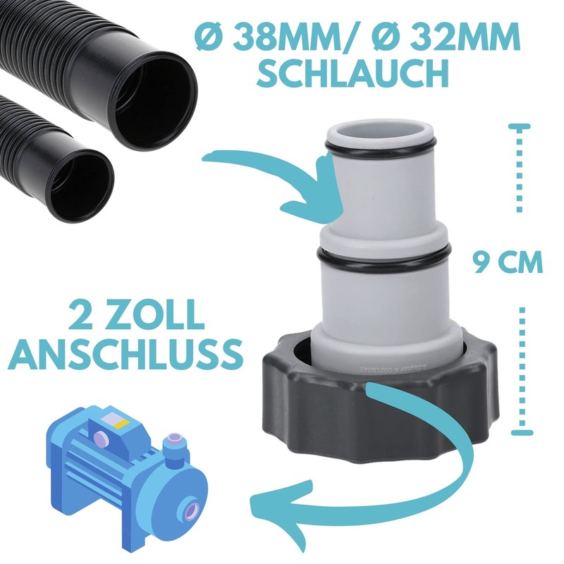 Kalitec Pool Adapter A - Hose Adapter Pool 38 mm