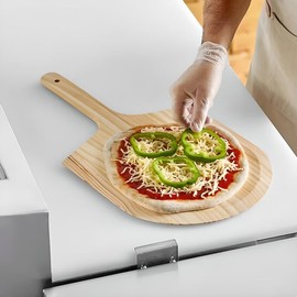 OCS Parts Pro Series 12" x 14" Wooden Tapered Pizza Peel with 12" Handle and Hanging Hole | Pinewood Pizza Peel for Home Pizza and Break Making, Pizzerias and Restaurants