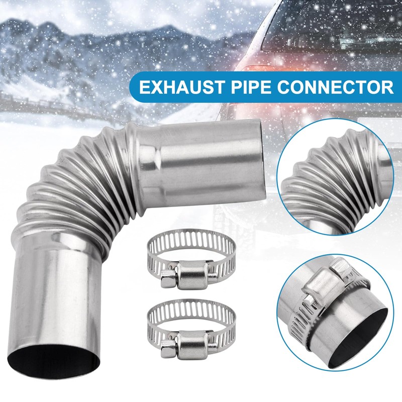 VOBOR Stainless Steel Exhaust Pipe Angle Connector Fuel Tank Exhaust