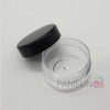 Black Cap Cream Jar, Small Cosmetic Plastic Container, Pill Box Plastic Jar 17ea