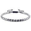 Pulsera Ajustable de Hombre | Piedra Hematita 4mm (Plateada)