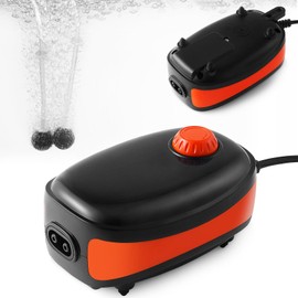 FEDOUR 4W/5W/8W Aquarium Air Pump, 96GPH/160GPH/256GPH Dual Outlets 4 Outlets Oxygen Pump, Ultra Quiet Aquarium Bubbler for up to 300 Gallon Fish and Turtle Tank (4W for up to 120gallon)