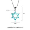 JEVLUH Blue Opal David Star Necklace, Crystal Fire Opal Hexagram