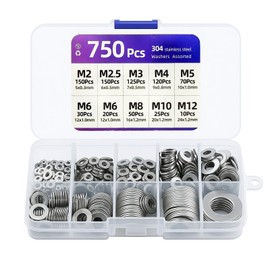 Washers 750 Pcs, Washers for screws（M2-M12）, Assorted Flat Washer for Bolts & Screws