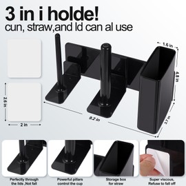 Cup Holder for Ninja Slushie Machine Fs301 & Fs300-3-In-1 Side-Mounted Holder,Lids Straws and Cup Accessories,Cup Dispenser,Cup Organizer for Ninja Slushie Machine