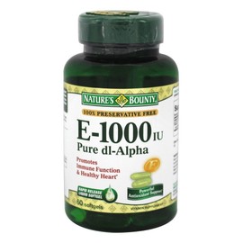 Nature's Bounty Vitamin E 1000 IU Softgels Pure DL-Alpha 60 Soft Gels (Pack of 2)